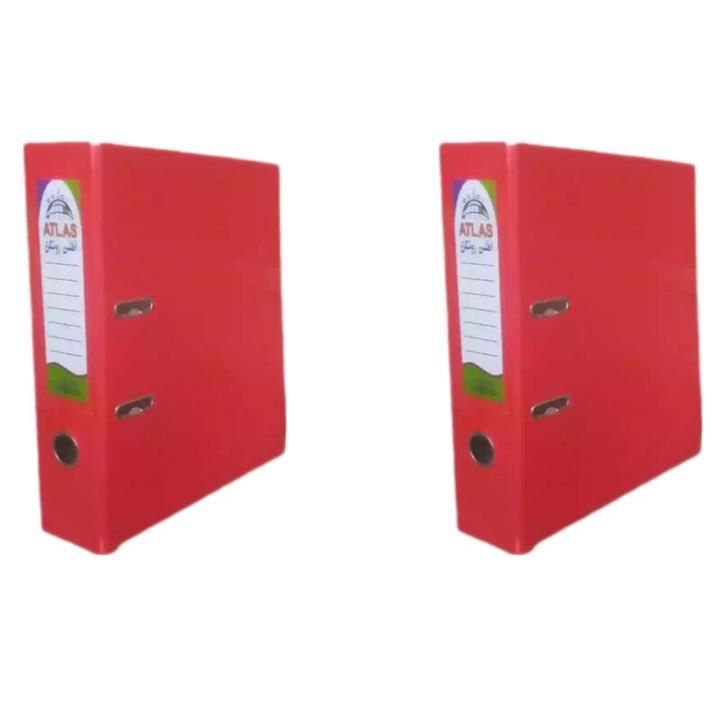 زونکن اطلس مدل  A4 لبه فلزی تیگل دار  قرمز ( بسته 2 عددی)